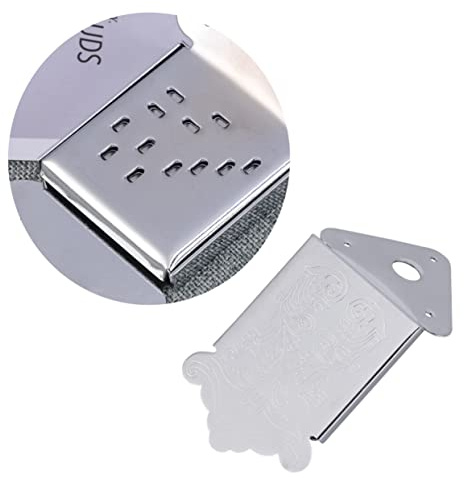 Yardwe Chrome Mandolin Tailpiece with Removable Coverplate and Screws, Accommodates to 8 Loop-end Strings, Decorative Floral Pattern for Guitar and Mandolin Replacement