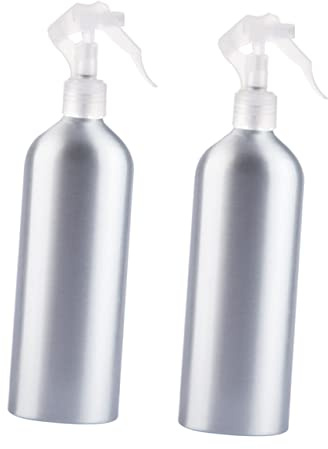 BIUDECO 2 piezas Botellas de Aluminio para Viaje Dosificadores Reutilizables con Pulverizador de Agua Spray Recargable para Cosméticos y Doméstico de Unidades