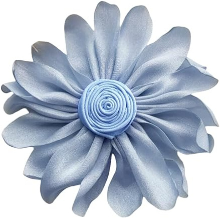 WANYI 11cm Ansteckblume Damen Große Satin Rosen Brosche Haarblumen Stereo Rose Applique Patches Blumen zum Aufnähen für Hochzeit Abschlussball Kostümzubehör