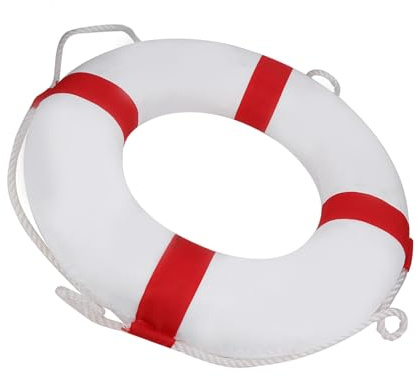 AUNMAS Vuxen Livboj, Lätt Skumpoolring med Säkerhetsrep för Simbassänger Båtar Floder Stränder (Stor: Ca.17,6 x 16,2 x 15 cm / 6,93,38 5,91)