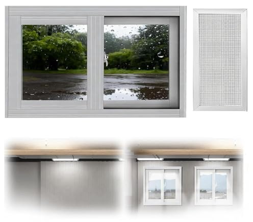 Basement Window for Houses Replacement Windows, 30x12in 30x16in 31x12in 32x13in 32x14in 32x16in Vinyl Slider Window with Screen, Utility Sliding Windows(White,30x18)