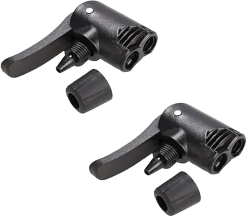 NexusPulse 2Pcs Black Pump Adapter Valve, 3 in 1 Replacement Dual Head Air Pump Adapter Valve Bicycle Bike Cycle Tyre Tube Pump Adapter，Bike Floor Pumps