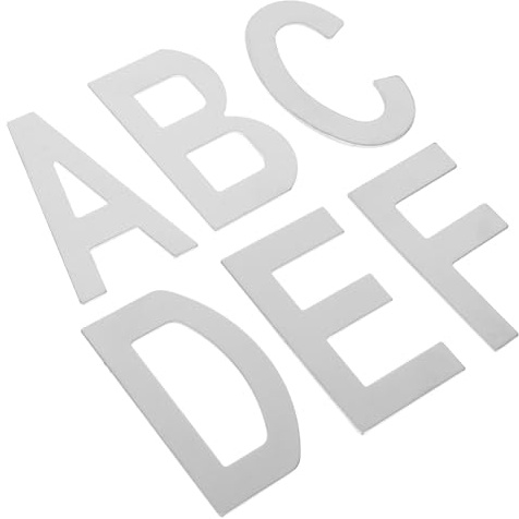 Angoily 6pcs Stainless Steel Adhesive Alphabet Door Letters A-f, Weather-resistant Address Sign Plaques for Apartment, Hotel, Office, and Mailbox Use