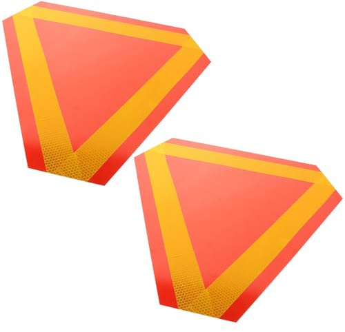 Gadpiparty Réflecteur de Voiture Triangle en Aluminium 2 Pièces Panneau « Véhicule Lent » pour Tracteurs et Véhicules Agricoles, Résistant la Rouille