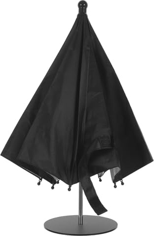 COLLBATH Mini ombrellone con base antivento e panno impermeabile per tavolo e patio, telaio in ferro nero da 50 cm, protegge telefoni e dispositivi da sole e pioggia