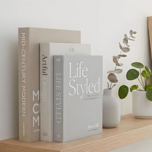 Decorative Books for Home Decor - Modern Coffee Table Books for Display - Minimalist Aesthetic Faux Books for Shelf, Mantle & Living Room