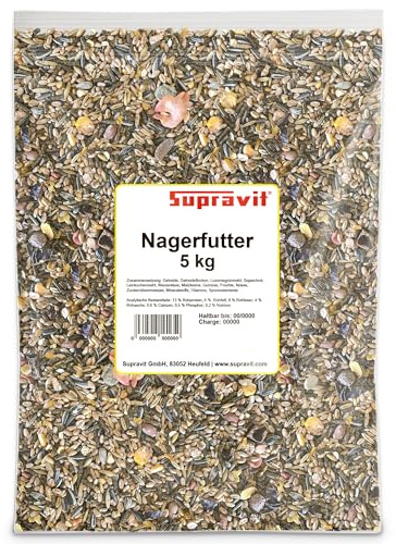 Supravit Nagerfutter I Kleintierfutter 5kg I Premium Futter | - Mischung ideal für Hamster, Kaninchen, Zwergkaninchen, Meerschweinchen, Mäuse & Ratten I Alleinfuttermittel für Nager