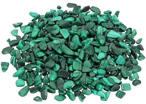 Malachit Mini Trommelsteine 300 g Edelsteine Heilsteine echter Stein | Inkl. Edelsteinkarte | 1-7 mm Durchmesser | 100% naturbelassen
