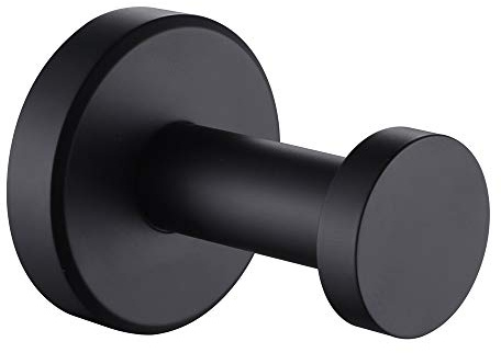 APLusee - Perchero redondo de acero inoxidable 304 para toalla o albornoz, montaje en la pared, negro mate