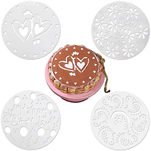 Sprießen 4 Arten Blume Herz Spray Schablonen Geburtstag Kuchenform Dekorieren Bäckerei Werkzeuge DIY Herzen Blumen Paisley Wiederverwendbare Kuchen Dekorieren Schablonen