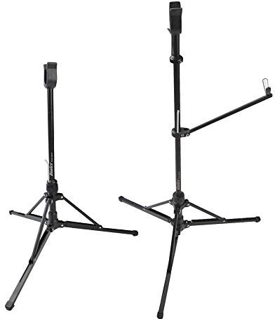 SHARROW Bogenschießen Automatischer Faltbarer Bogenständer für Recurvebogen Bogen Halter Aluminiumlegierung Seitenständer Bowstand Bogensport Zubehör (Schwarz: Kurz)