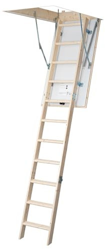 DOLLE Dachbodentreppe wärmegedämmt 112 x 60 cm Lichte Raumhöhe bis 260 cm U-Wert 1,60 Inkl. Bedienstab