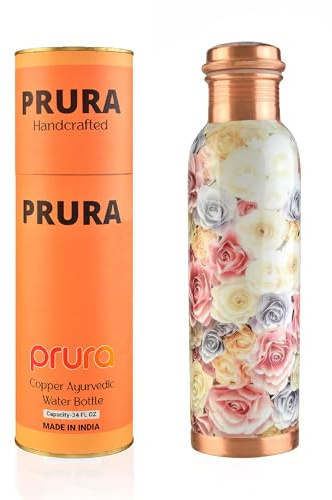 PRURA Bouteille d'eau en cuivre pur Ayurvédique étanche