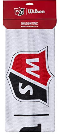 Wilson Unisex Toalla de golf, TOUR TOWEL, Microfibra, Blanco, Talla única, WGA900005
