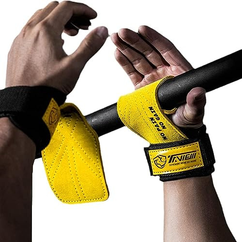 TAVIEW Sangles de Crochets de Poignet d'haltérophilie pour Un Soutien Maximal de la Prise en Main - Gants de soulevé de Terre et Coussinets de préhension