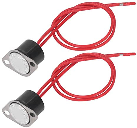 2 Stück Thermostat Thermoschalter mit Draht 250V 10A Öffner NC Thermoschalter Wasserdichter Bimetallsensor Schnelltemperaturschalter für Elektrogeräte(20℃)