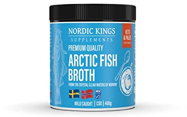 Nordic Kings Supplements Brodo di pesce artico di alta qualità, brodo di pesce in polvere