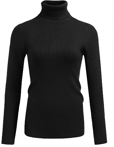 Hotouch Dampolotröja, elegant stickad tröja, långärmad stickad tröja, casual polotröja, enfärgad topp S–XXL, svart, S