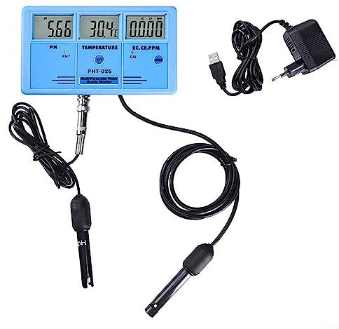 PH mètre 4 en 1 ensemble température/PH/EC/CF Test mètre de qualité de l'eau hydroponique Aquarium/Spa/piscine moniteur