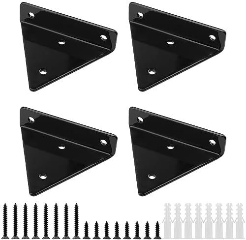 NAMYEUT 4 Stück Schwebende Regalhalterungen Schwarz, 10CM Regalhalterung Unsichtbar Regal Halterungen Versteckte Wandregal Tablarträger für Lagerregal, Bücherregal, Küchenregale
