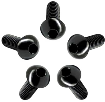 RISON-Titanium 5 Pezzi Viti a Testa Bombata in Titanio con Esagono Incassato M6x15mm, Viti a Brugola Bulloni in Titanio ISO7380, Vite a Testa Semicircolare Vite a Bottone a Testa Tonda per Bici Moto