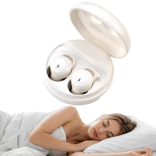 Écouteurs de sommeil pour dormir sur le côté - Doux - Bluetooth - Violet - Oreillette espion invisible - Mini écouteurs sans fil - Annulation du bruit - Pour petites oreilles - Musique - Travail pour