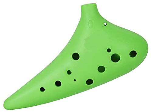 LEIXIUSM 12 Hole Alto C Ocarina Vessel Flute ABS Material Sweet Potato Shape with 2 Protective Bags Musical Gift for Beginners(Color:Green)