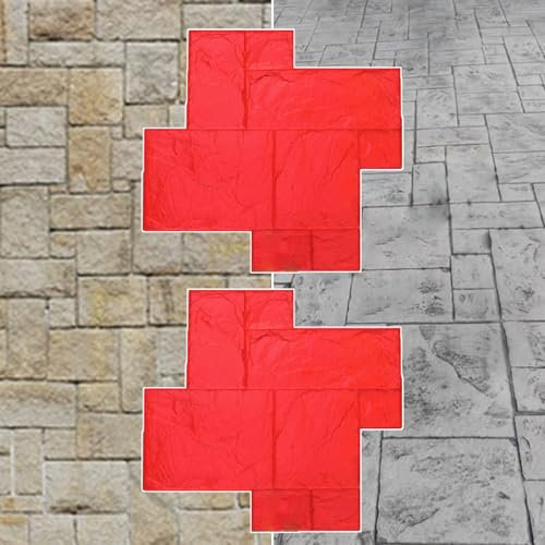 UrbanUp Beton Schablonen 2 Stück Dekorative Steinfliesen-Betonstrukturmatten, 90 cm X 90 cm DIY-Betonstempel, Betonbodenstempelform für Gehwege Im Außenbereich für Zement