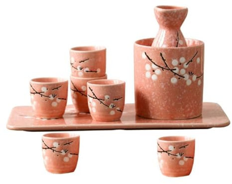 TOPBATHY Set Mit Sake-bechern Im Japanischen Stil Sake-flaschenbecher Keramik-warmtopf Porzellan Für Sake-enthusiasten
