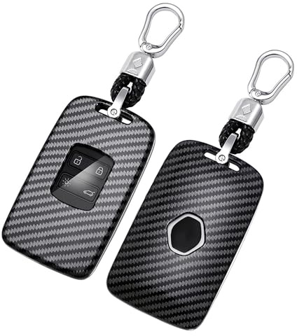 Autoschlüssel Hülle Cover Kompatibel für Renault Clio Dacia Espace Master Megane Talisman Scenic Kadjar 4 Tasten Auto Schlüssel Cover Schlüsselcover TPU Schlüsselhülle mit Schlüsselanhänge Schwarz