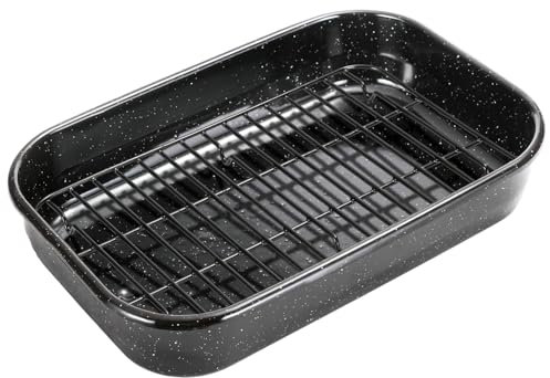 Roasting Pan with Rack, 16 x 11 Inch Rectangular Roasting Pan, 20lb Turkey Roaster Pot, Large Oven Roaster Tray for Baking Turkey by JY COOKMENT