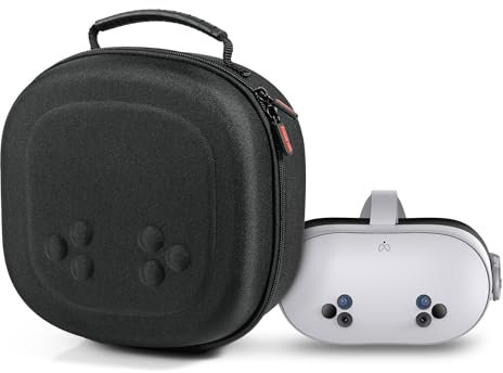 DEVASO Hard Carrying Case for Meta Quest 3S/Quest 3/Vision Pro, VR Gaming Headset and Touch Controllers Accessories Travel Carry Case, Small Hard Shell Storage Case for Apple Vision Pro, Black
