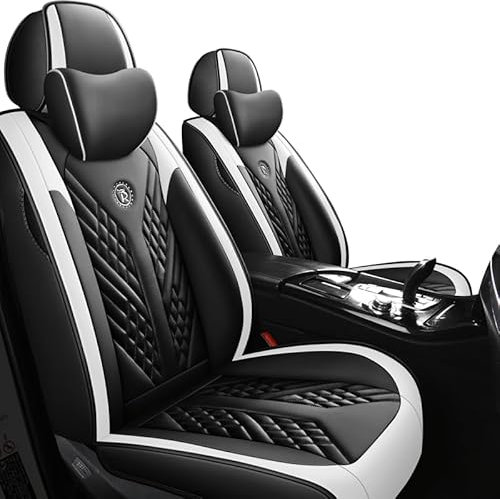 Roguzm Autositzbezüge Universal passend für VW Passat B6 Golf 4 Golf 5 Passat B5 Golf 7 Tiguan Polo Golf Mk4 Passat B8 VW Golf 5 Premium PU Leder Kissenbezüge