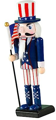 CONGARTENO Figura De Soldado Abanderado Día Independencia Decoración Creativa para Fiestas Muñeco Cascanueces De Material Resistente para Decoración De Hogar