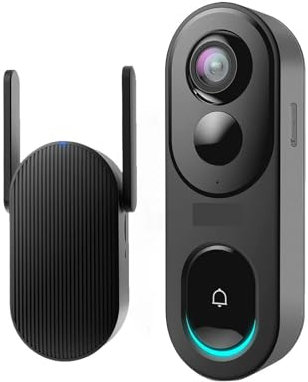 AMRTTWY Portero automático. Cámara de Seguridad intelinte con Timbre, Video Digital inalámbrico, Ojo de pez, WiFi, bidireccional, Gran Angular de 180° Videoportero