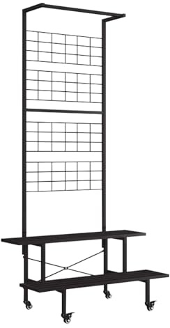 Étagère à plantes à 2 ou 3 niveaux, échelle en métal, support pour pots de fleurs, présentoir intérieur et extérieur pour jardin, balcon, terrasse, arrière-cour, support de fleurs(Type L 110x44.4x(190