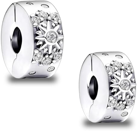 GIFANEO2 Pièces Charms Femme,Charms Cœurs en argent sterling,Charme Pearl en argent sterling 925, bracelet, collier, piercing en forme de cœur, Cadeaux Anniversaire Mères Sœur