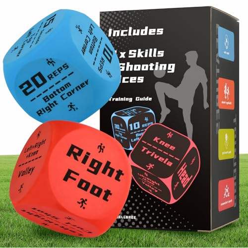 Mellbree Super Big Training Dice Football Gifts for Boys, 2Pcs Football Gifts for Children Skilling & Shooting Training Dice, Training Equipment for Indoor & Outdoor Games, Boost Skills with Fun