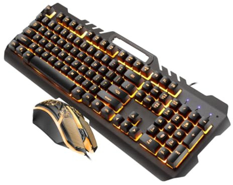 NUOBESTY Clavier et Souris USB Rétroéclairés RGB Ensemble de Jeu avec Sensation Mécanique pour Bureau et Design Éclaboussures et Touche Suspendue