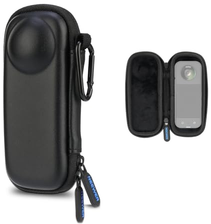 NEEWER BASICS Case da Trasporto Compatibile con Insta 360 X5, Piccola Custodia Protettiva Rigida da Viaggio Portatile con Moschettone, Accessori per Action Camera Compatibile con Insta360 X5, PB032