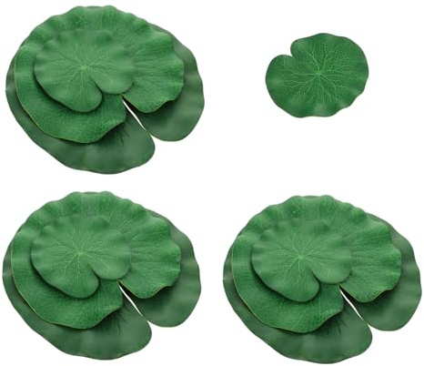 DECOMELODY 10 pièces Lot de Nénuphars Artificiels Flottants Réalistes pour Bassin et Piscine de Lotus Décoratives pour Aquarium et Jardin Extérieur Installation Facile sans Outils Aspect