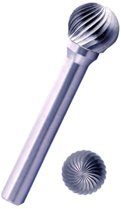 Anyinn Tungsten Carbide Burr Bit 1/4 Shank Ball Sharp End Single Flute Carbide Rotary File Bits for Metal Working, Deburring, Grinding, Polishing, Carving and Engraving