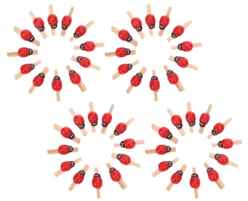 BESPORTBLE 150 Mini Pinces à Linge en Bois Naturel Coccinelle Clips de Bricolage pour Photos et Notes Porte-Mémos Décoratif pour Loisirs Créatifs Lot de 150 Pièces Polyvalentes pour