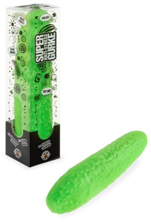 TRENDHAUS 967831 - XXL Anti-Stress Squeeze Super Gurke, ca. 31 x 6 x 5,5 cm, Squishy in Gurken-Form, Stressball für Kinder und Erwachsene