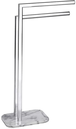 WENKO Handtuchständer Onyx - Kleiderständer, Standhandtuchhalter, Stahl, 48 x 81.5 x 19.5 cm, Chrom, 81.5 x 19.5 x 48 cm