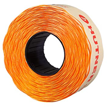 HUTNER 10 Rollen Preisetiketten 26x12 leucht-orange ablösbar | 15.000 Etiketten | Preisauszeichner Etiketten