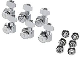 Fender Deluxe Locking Staggered Guitar Tuners, Left-Handed Chrome