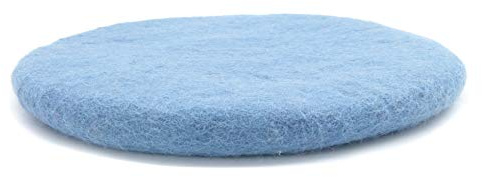 feelz Sitzkissen rund Filz Verschiedene blau-töne 100% Wolle 35 cm Höhe 2-3 cm Handarbeit (Puderblau)