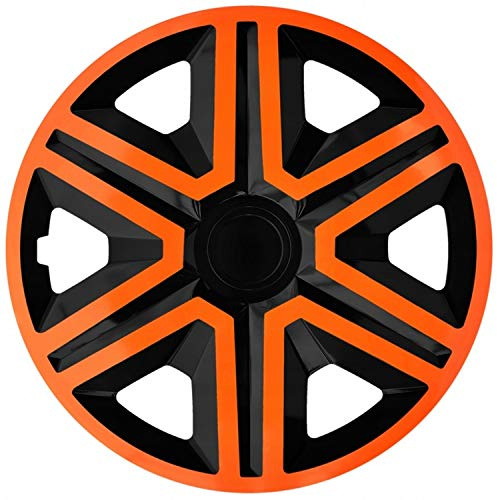 NRM Action - Set di 4 copricerchi universali per auto (arancione/nero, 14)
