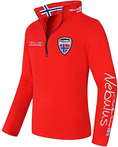 Nebulus Herren Pullover SKANDINAVIA, Warmer Fleecepullover, Pulli aus Fleece mit Half Zip Reißverschluss